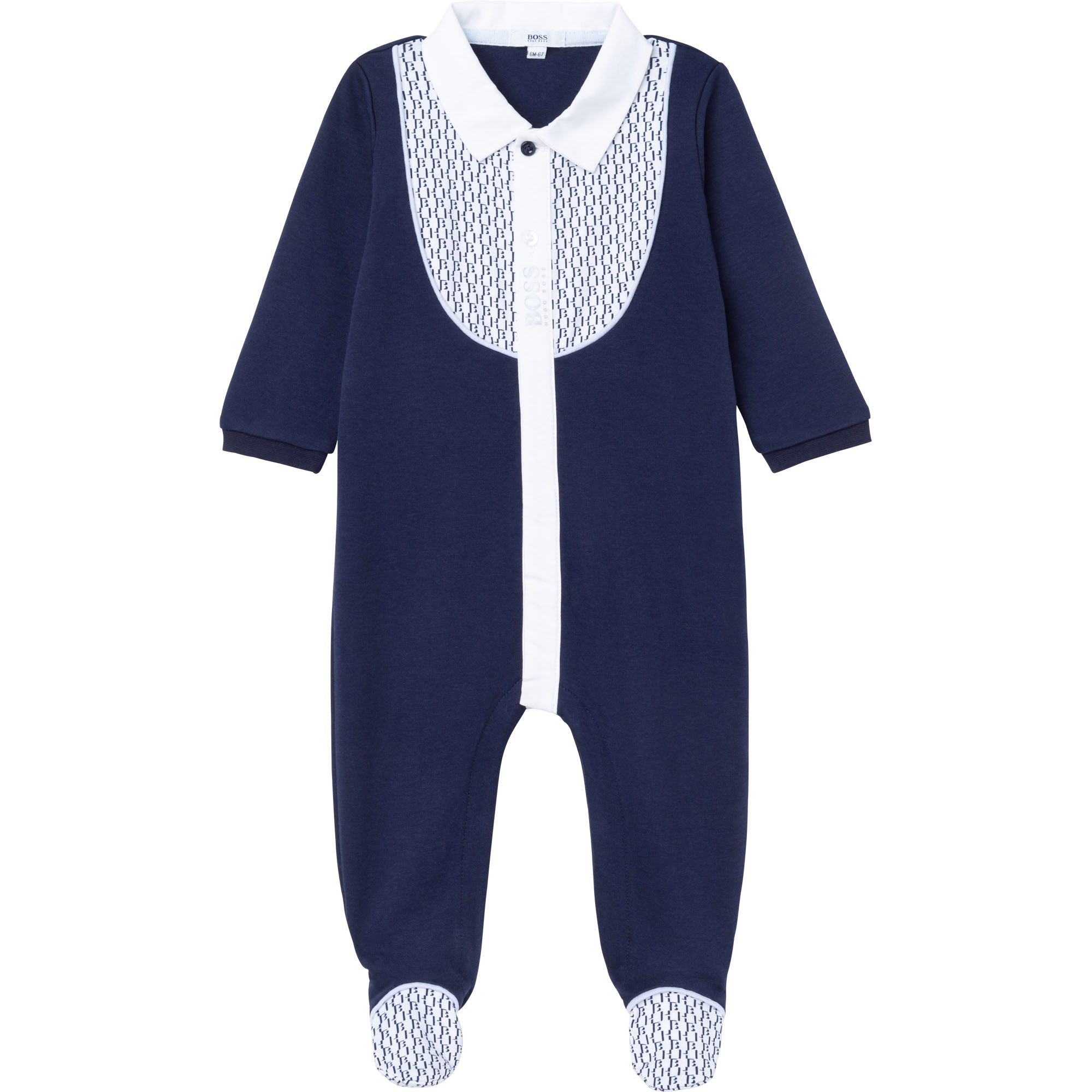 Pyjama en interlock coton BOSS BEBE COUCHE GARCON Bleu - UnPyjama